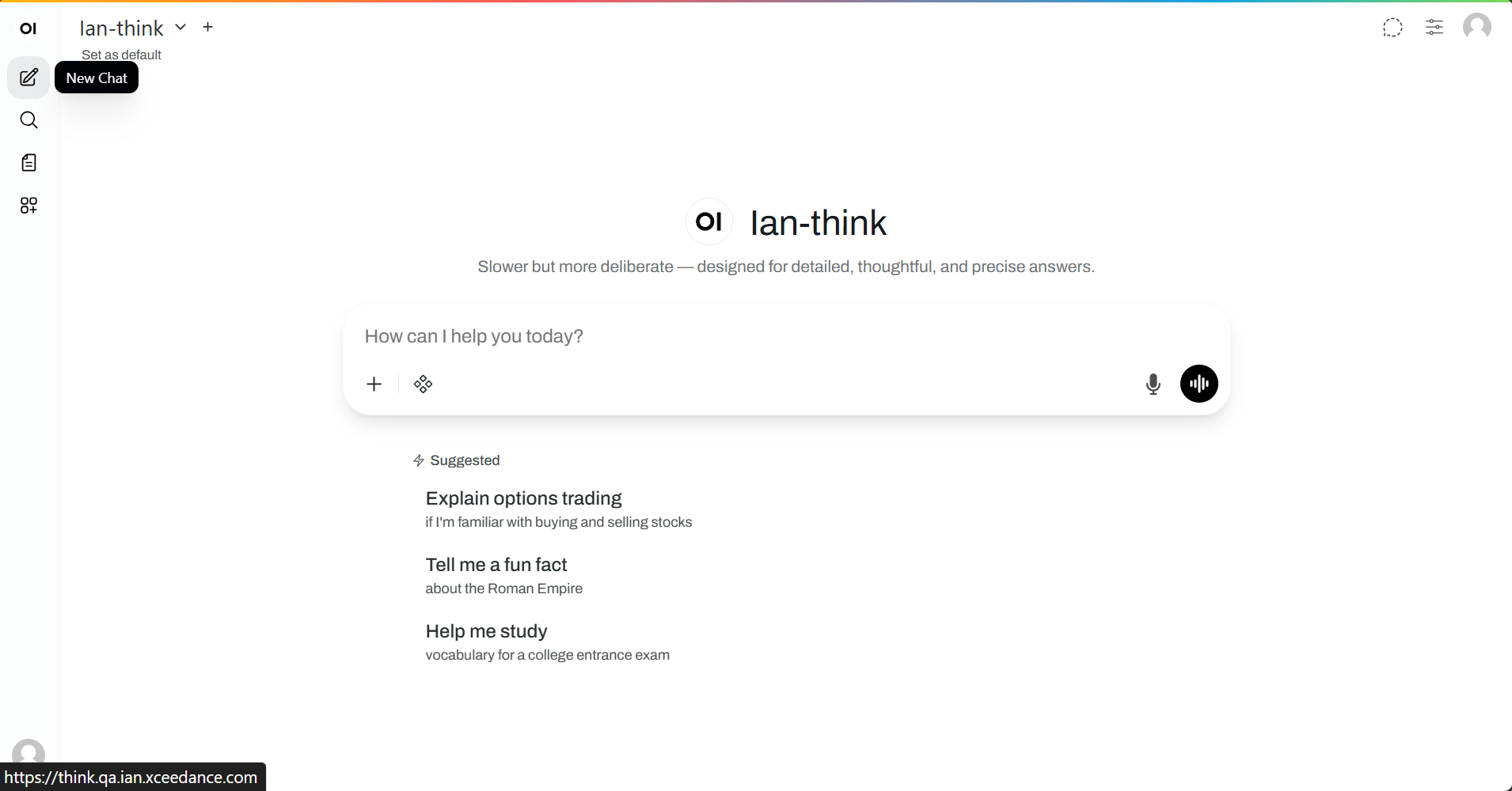 chat interface